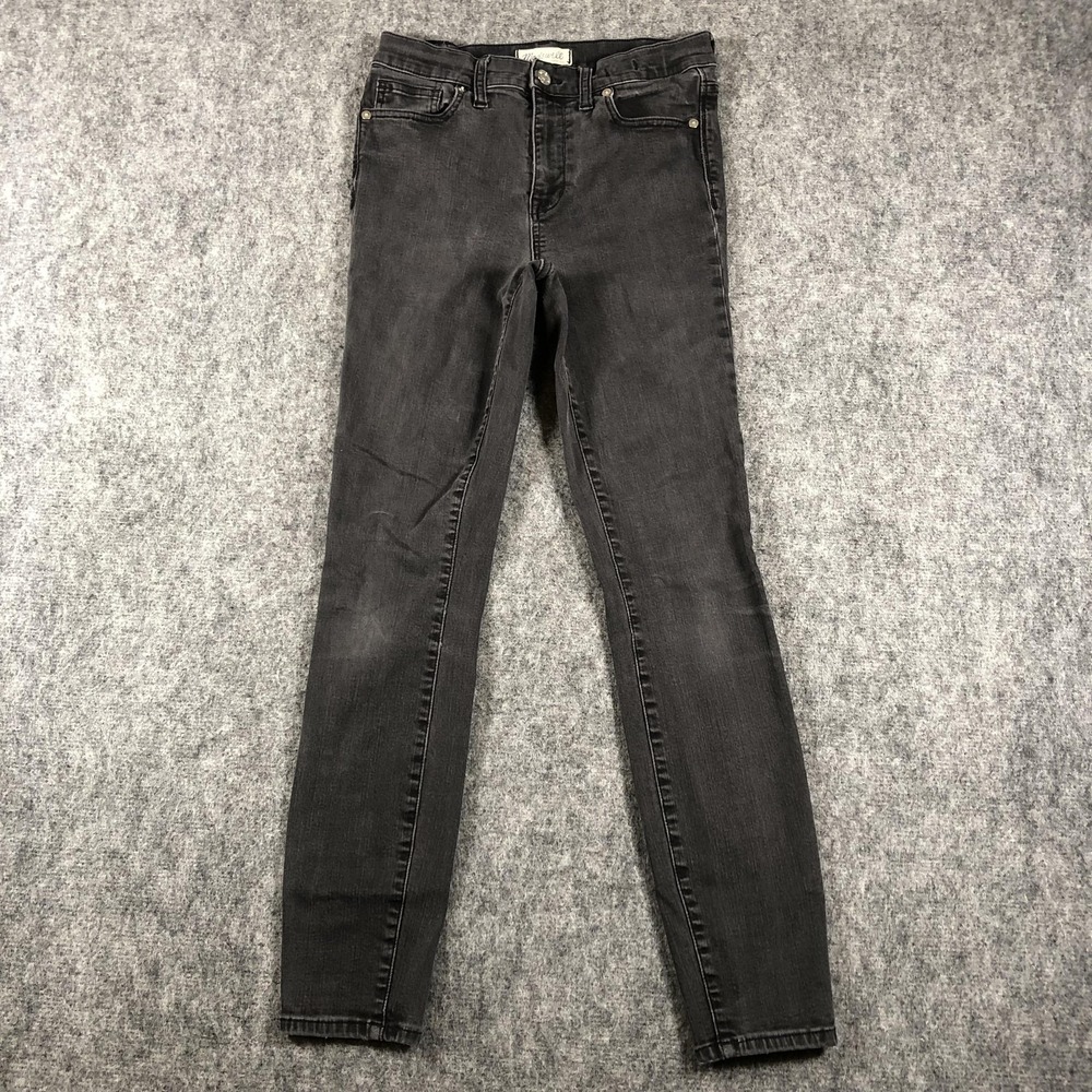 Madewell High Riser Skinny Jeans Womens 23 Gray Charcoal High Rise Denim Stretch